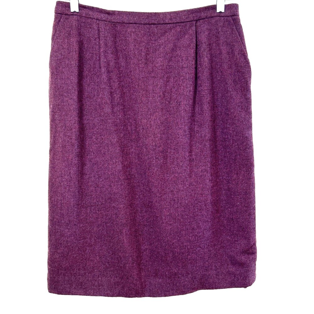 Pendleton Size 16 Plum Maroon 100% VirginWool Classic Pencil Skirt Knee Length